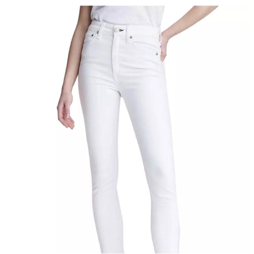 NWT rag & bone Jeans White High-Rise Ankle Skinny Stretchy Size 27
